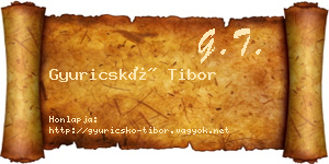 Gyuricskó Tibor névjegykártya
